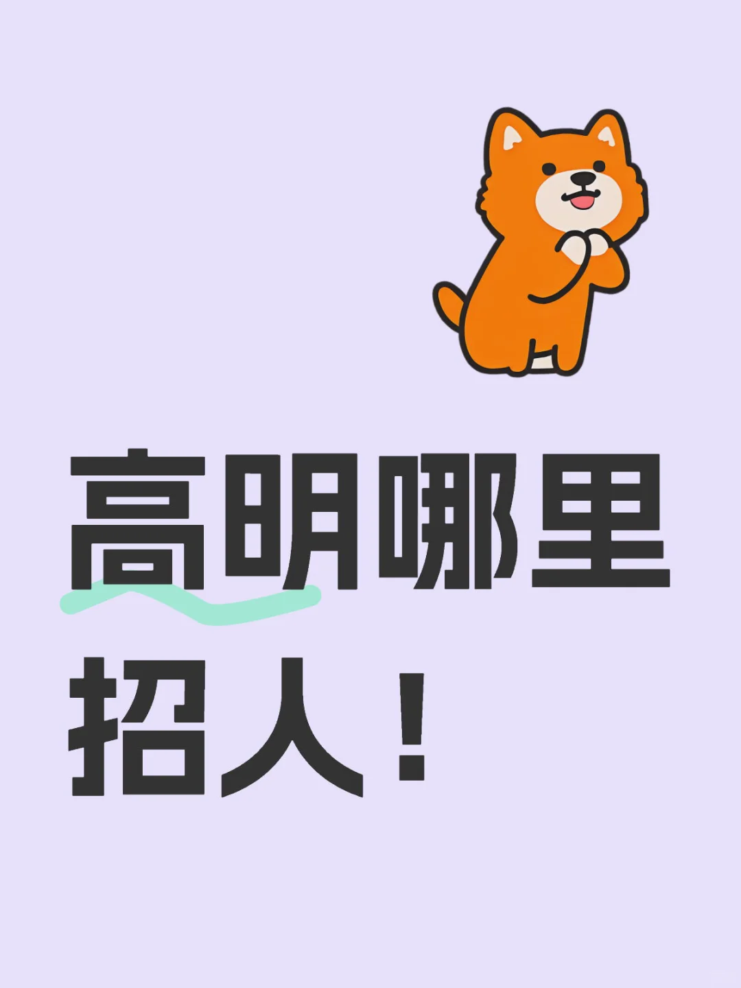 高明哪里招人！