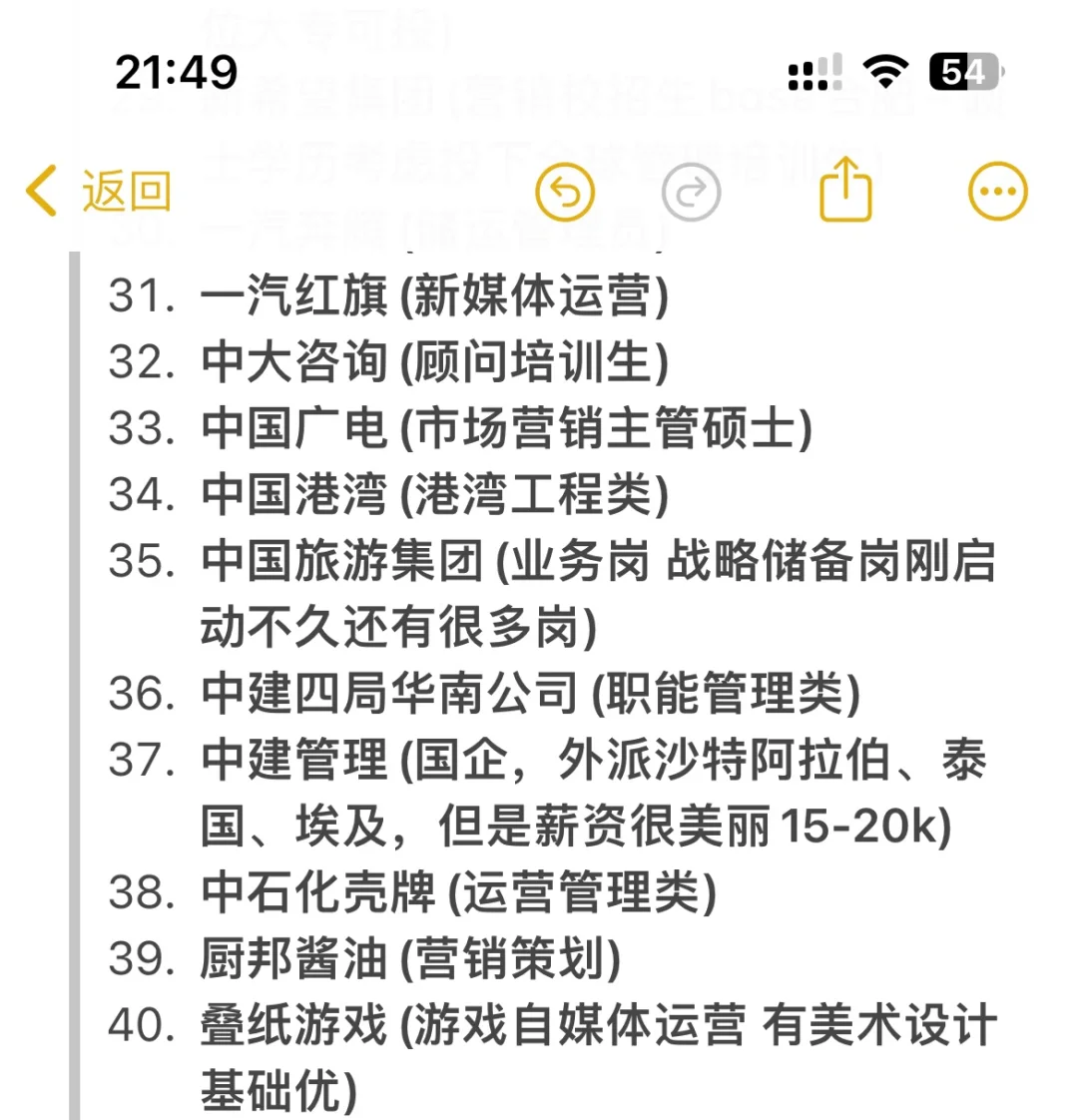 5.24-5.31可投递不限专业岗位供参考