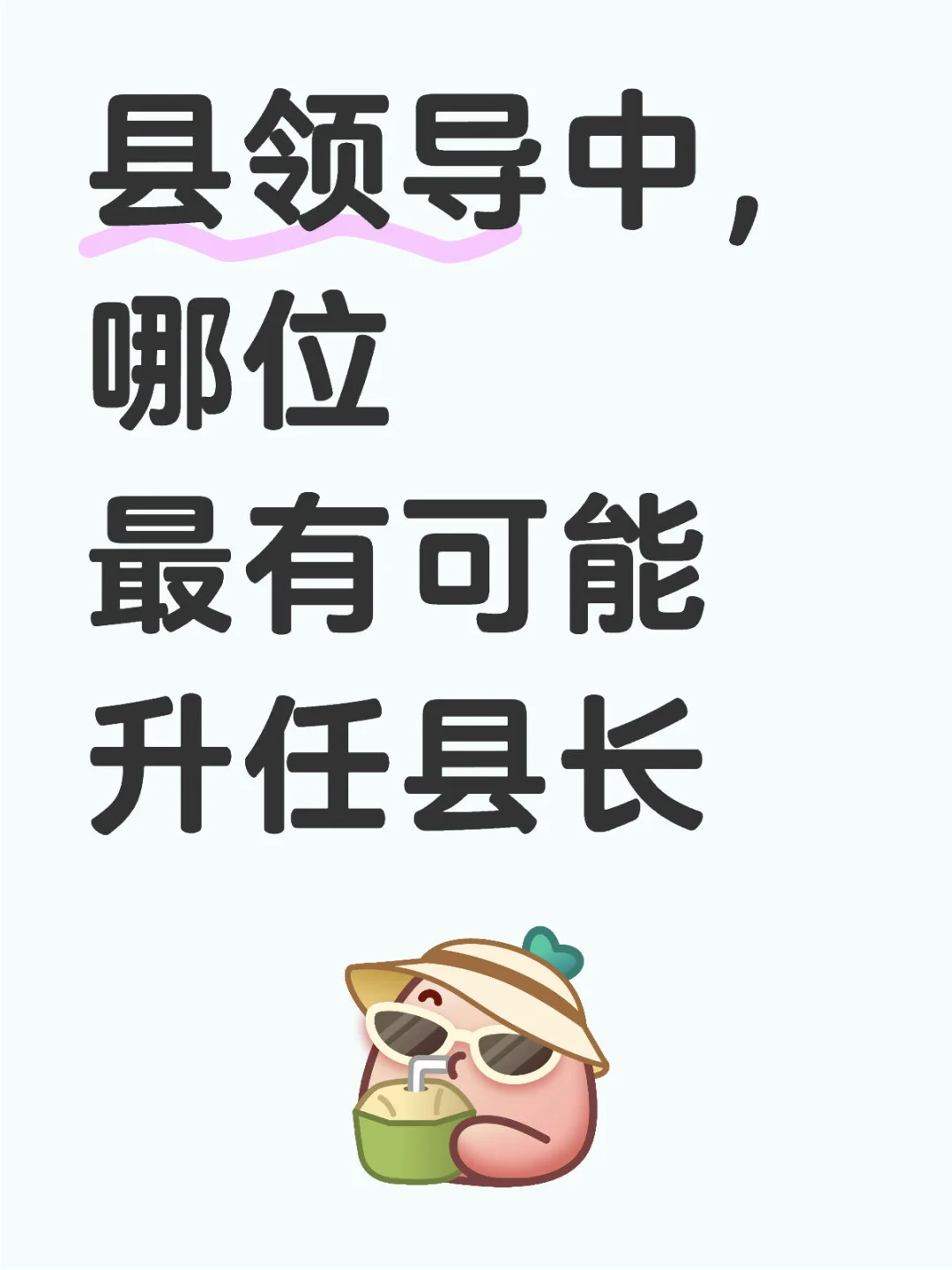 县领导中，哪位最有可能升任县长？