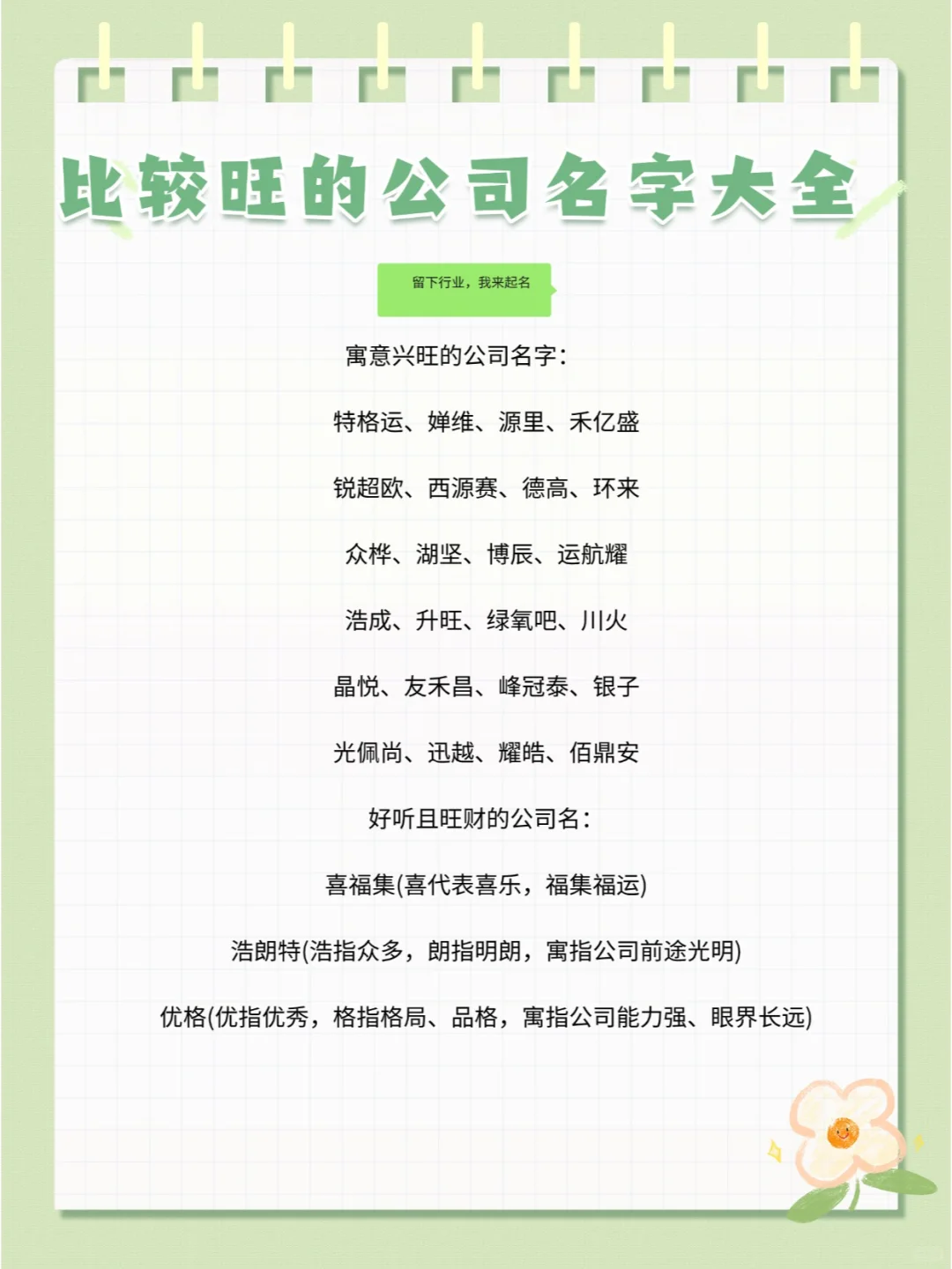 比较旺的公司名字大全