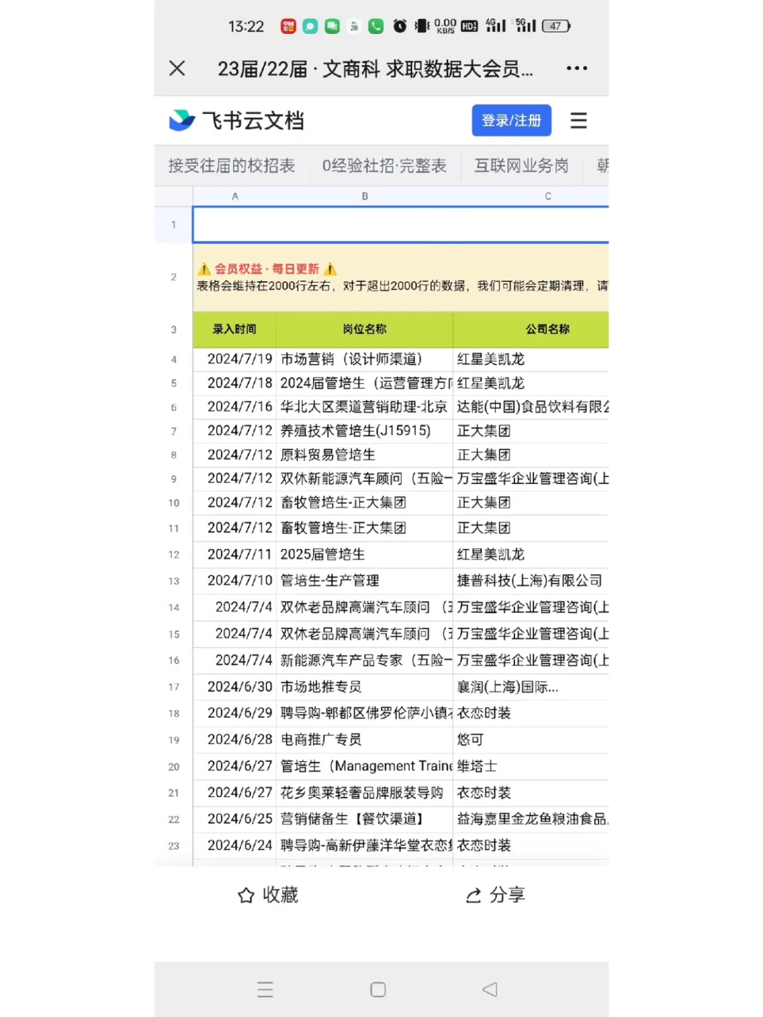 央国企春招岗位表