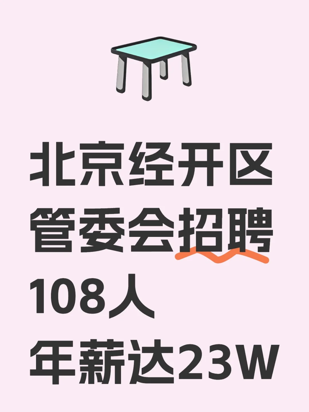 北京经开区管委会招聘108人，年薪达23W