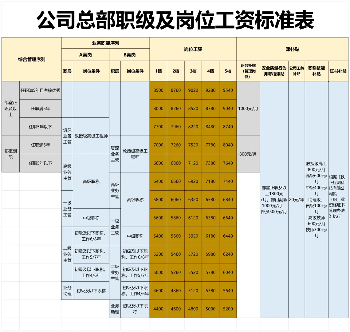 看看吧♨️公司职级体系标准