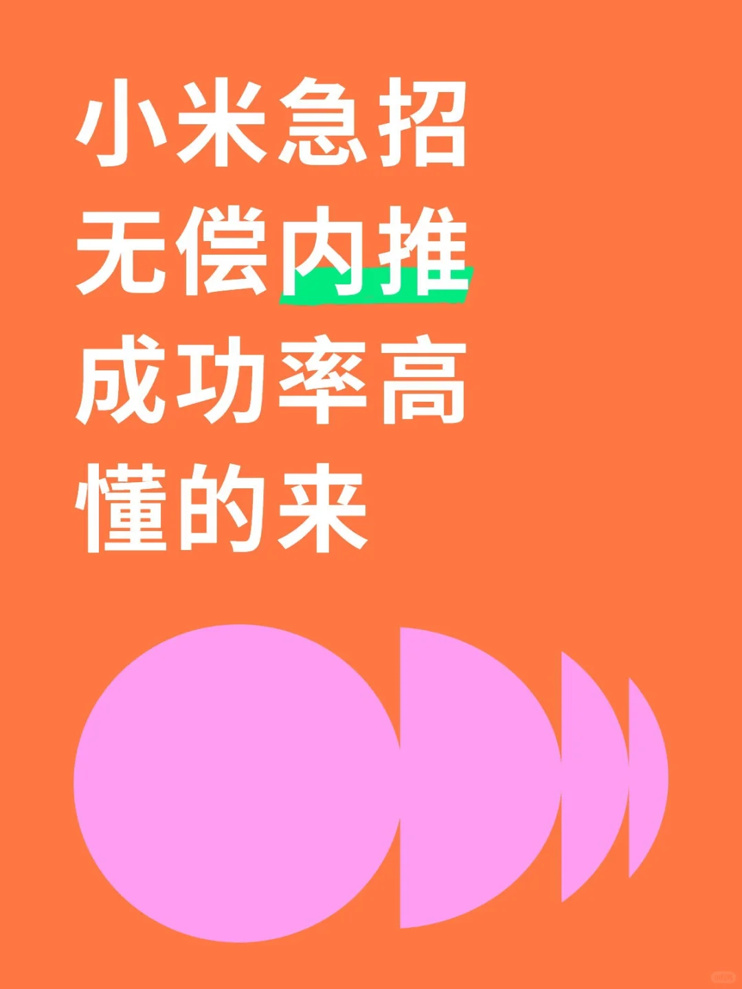 【小米招人，急！】