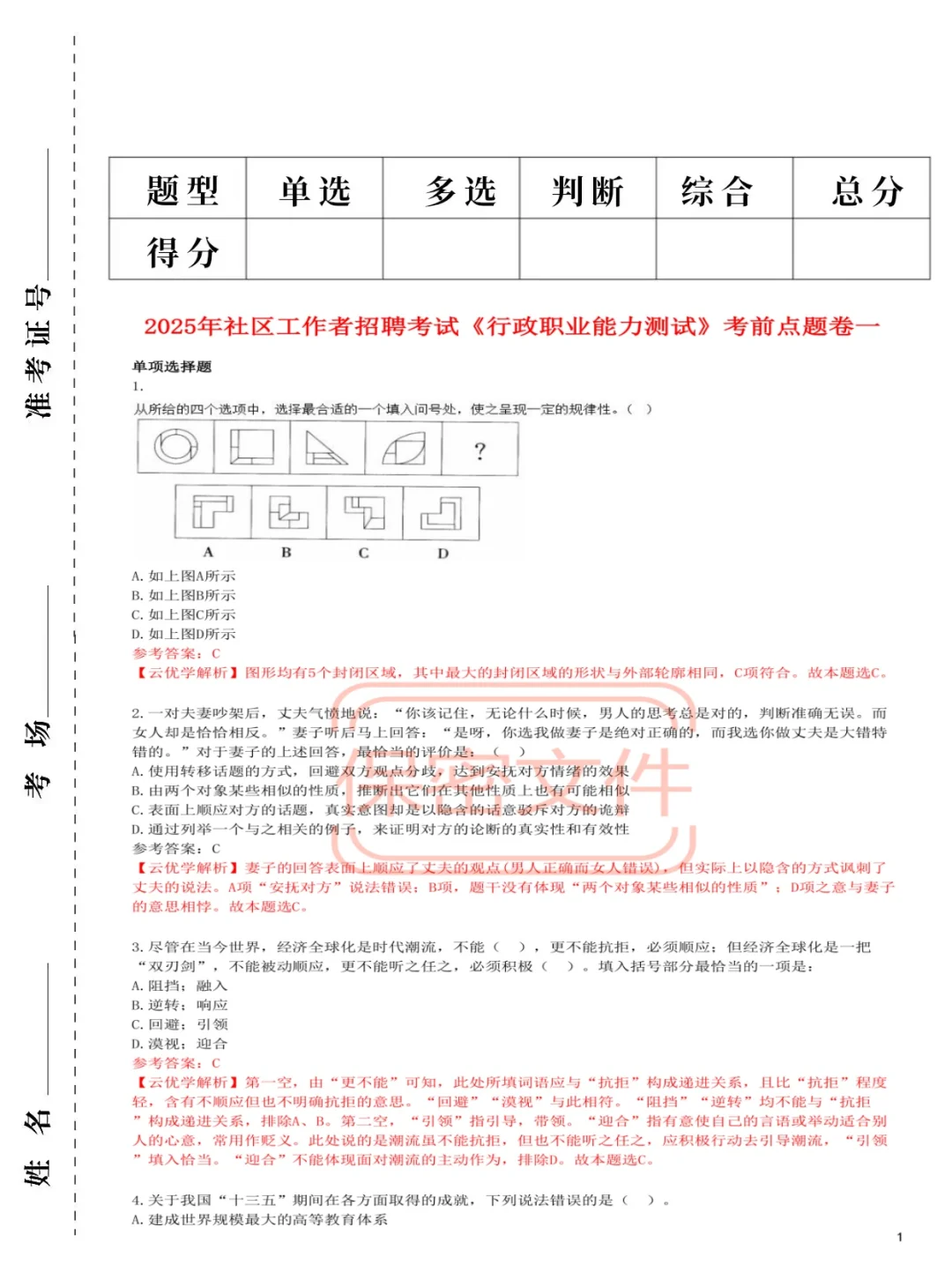 25社区招聘，反正就这3套卷，熬夜背