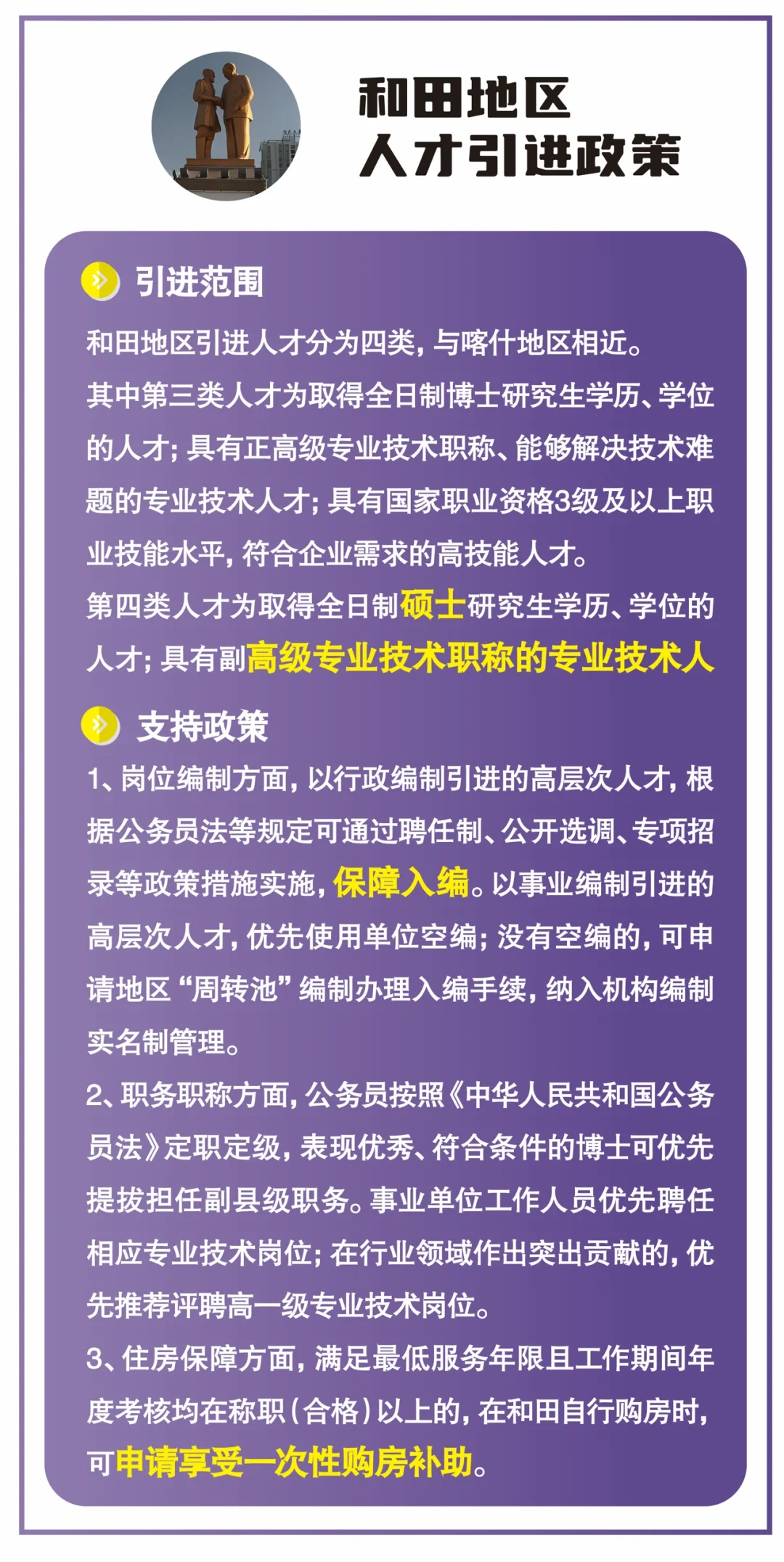 新疆人才引进政策（附岗）之三 ——五地区政策