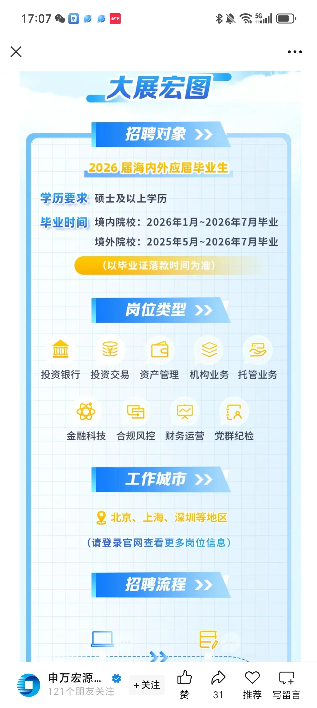 【26届】申万宏源暑期招聘开始！