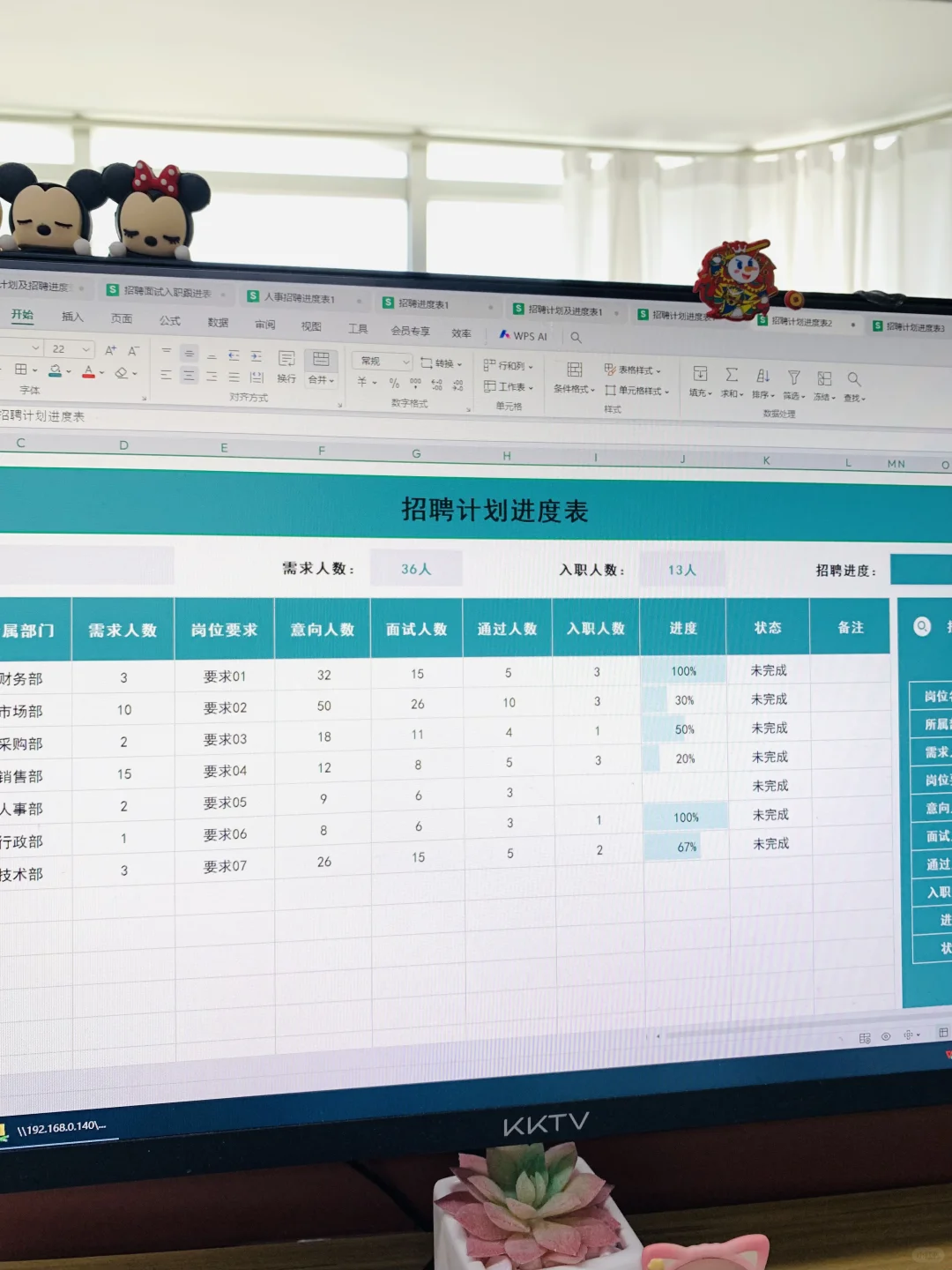 人事必备😘招聘计划招聘进度统计表