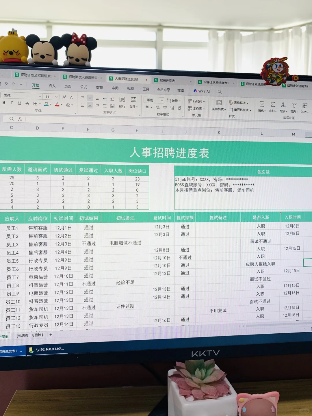 人事必备😘招聘计划招聘进度统计表