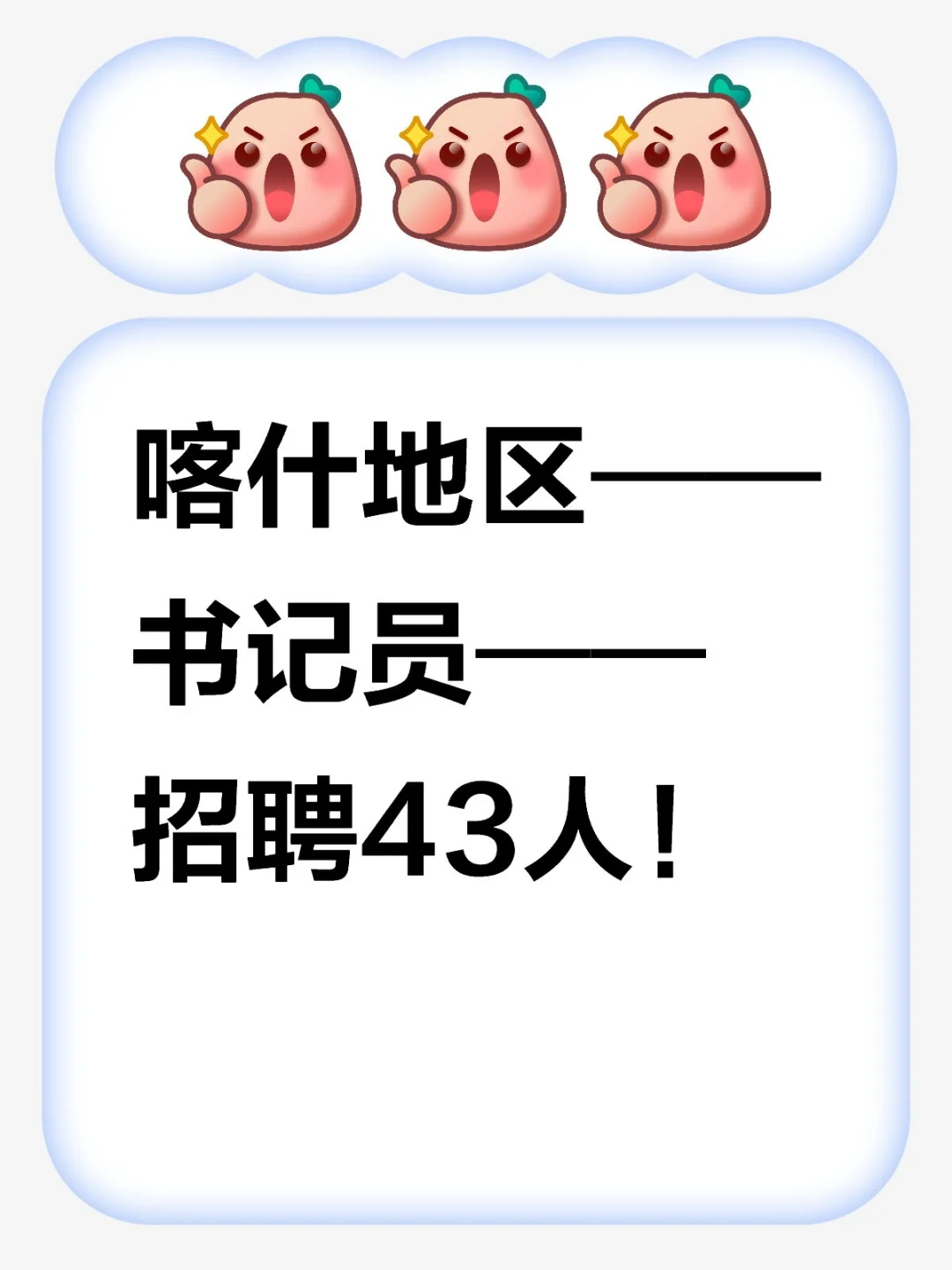 喀什地区书记员招聘43人！