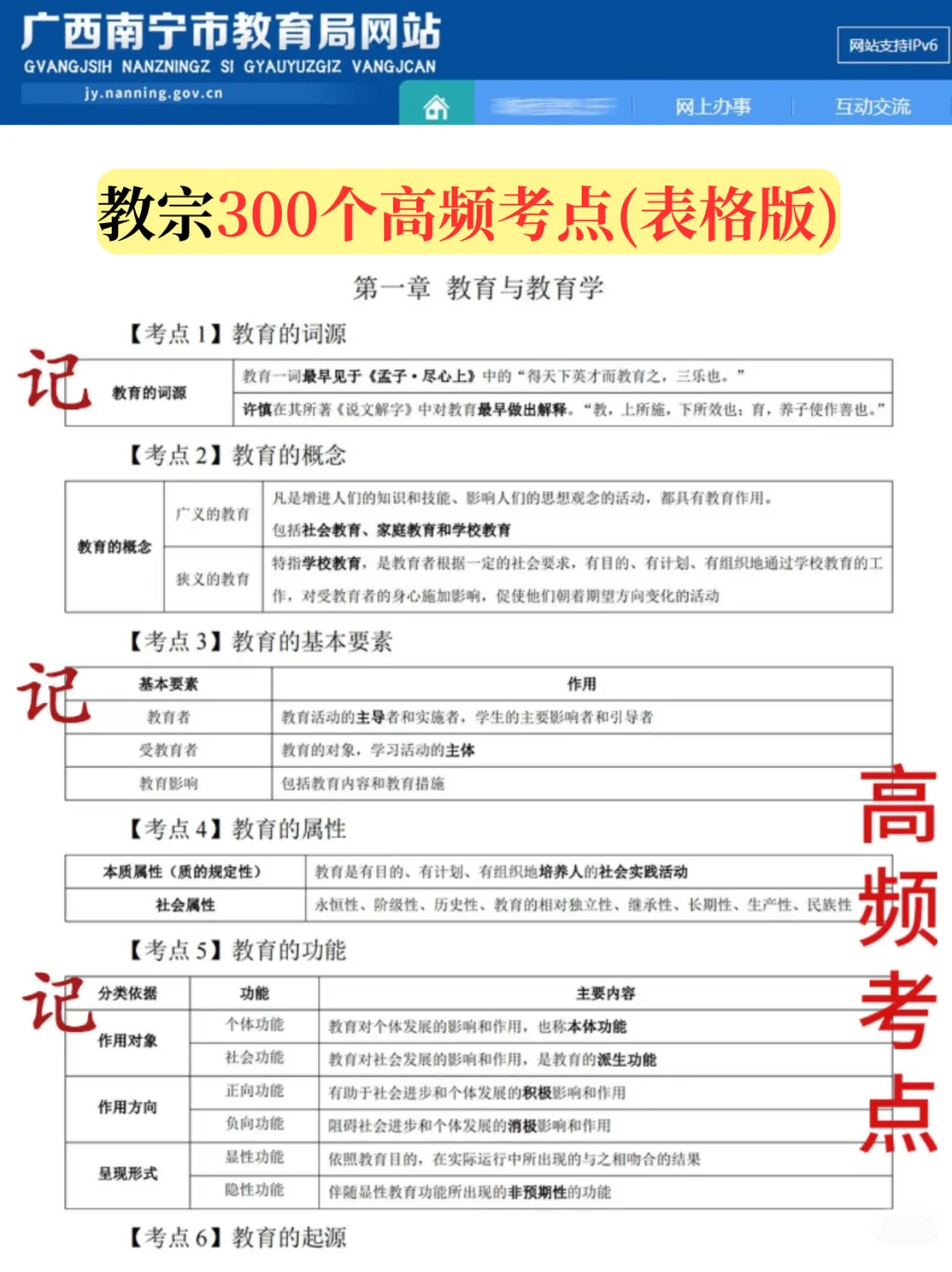 5.10南宁教师招聘，就这8页纸，背完90➕