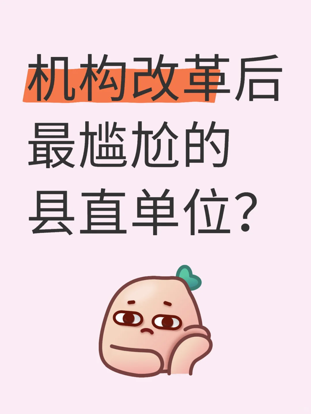 机构改革后最尴尬的县直单位？