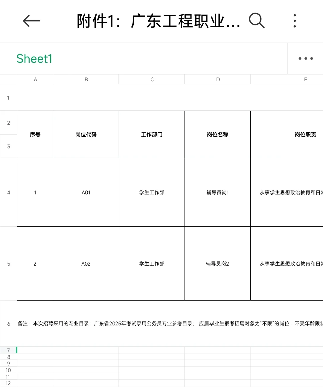 广东工程职业技术学院2025年编制辅导员公告