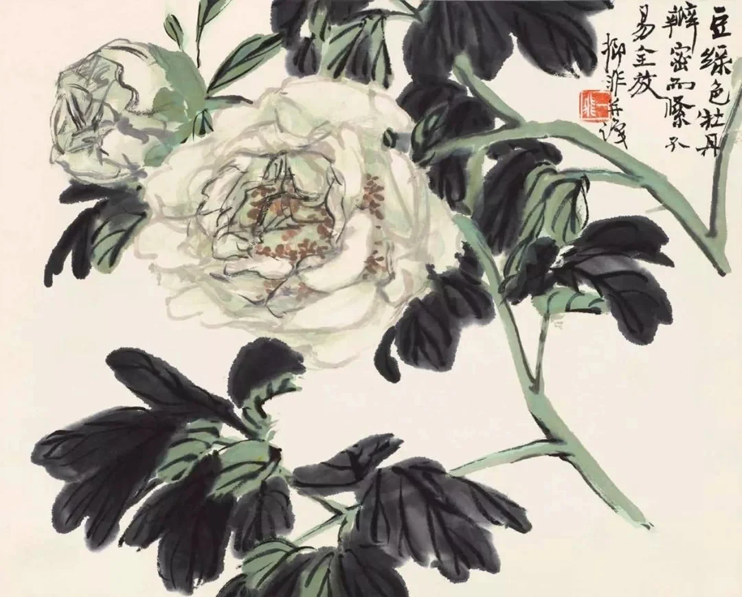 【陆抑非 花鸟动物画牡丹欣赏】