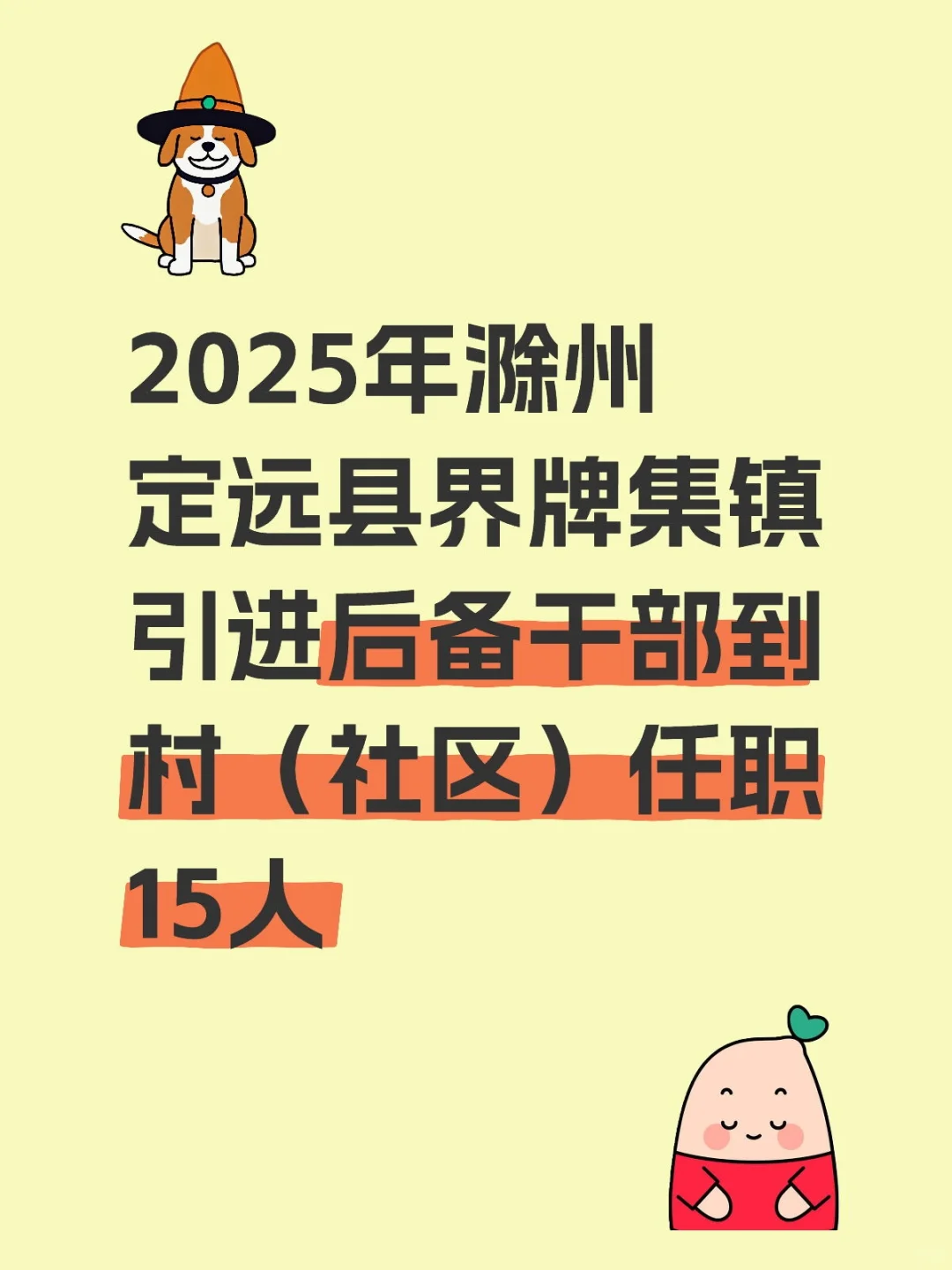 滁州定远县界牌集镇引进后备干部到村任职