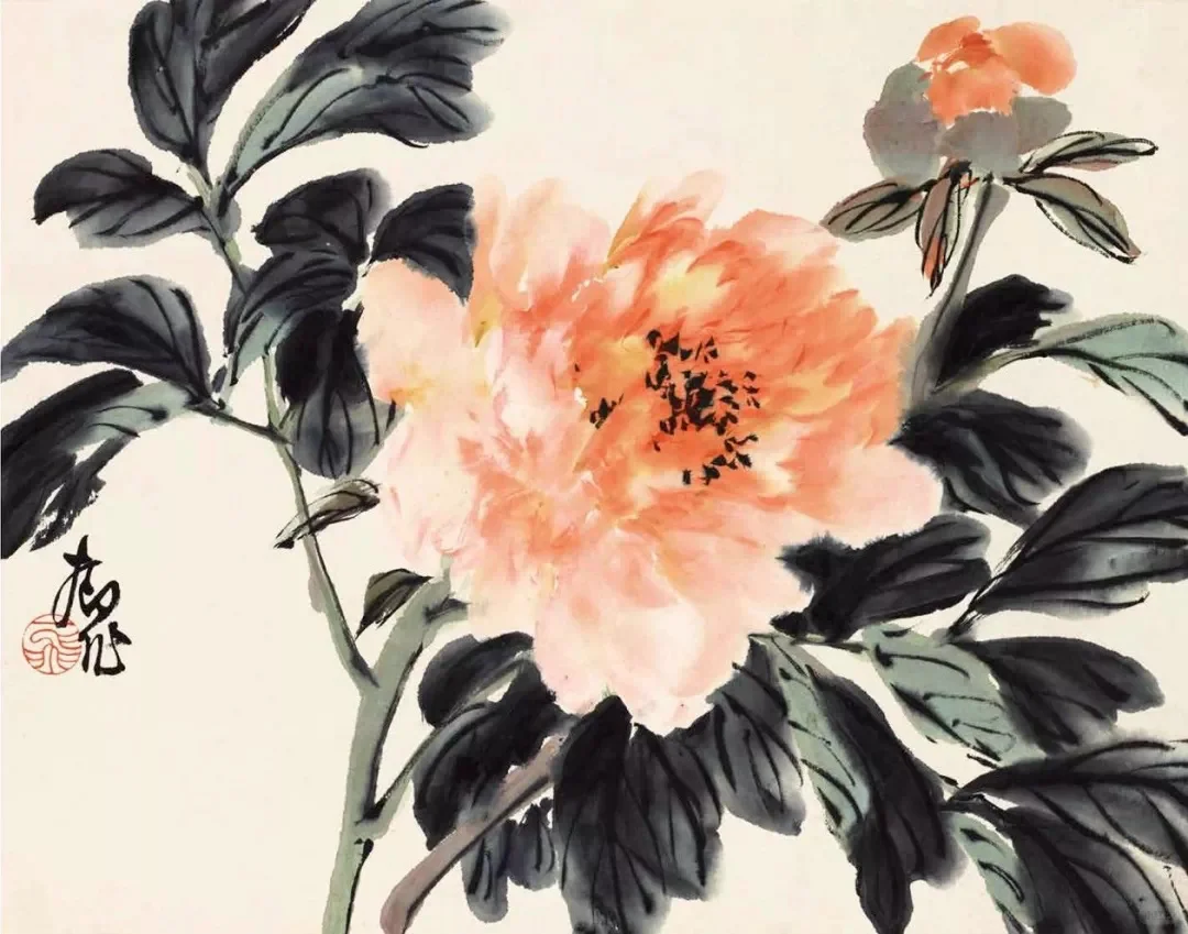 【陆抑非 花鸟动物画牡丹欣赏】