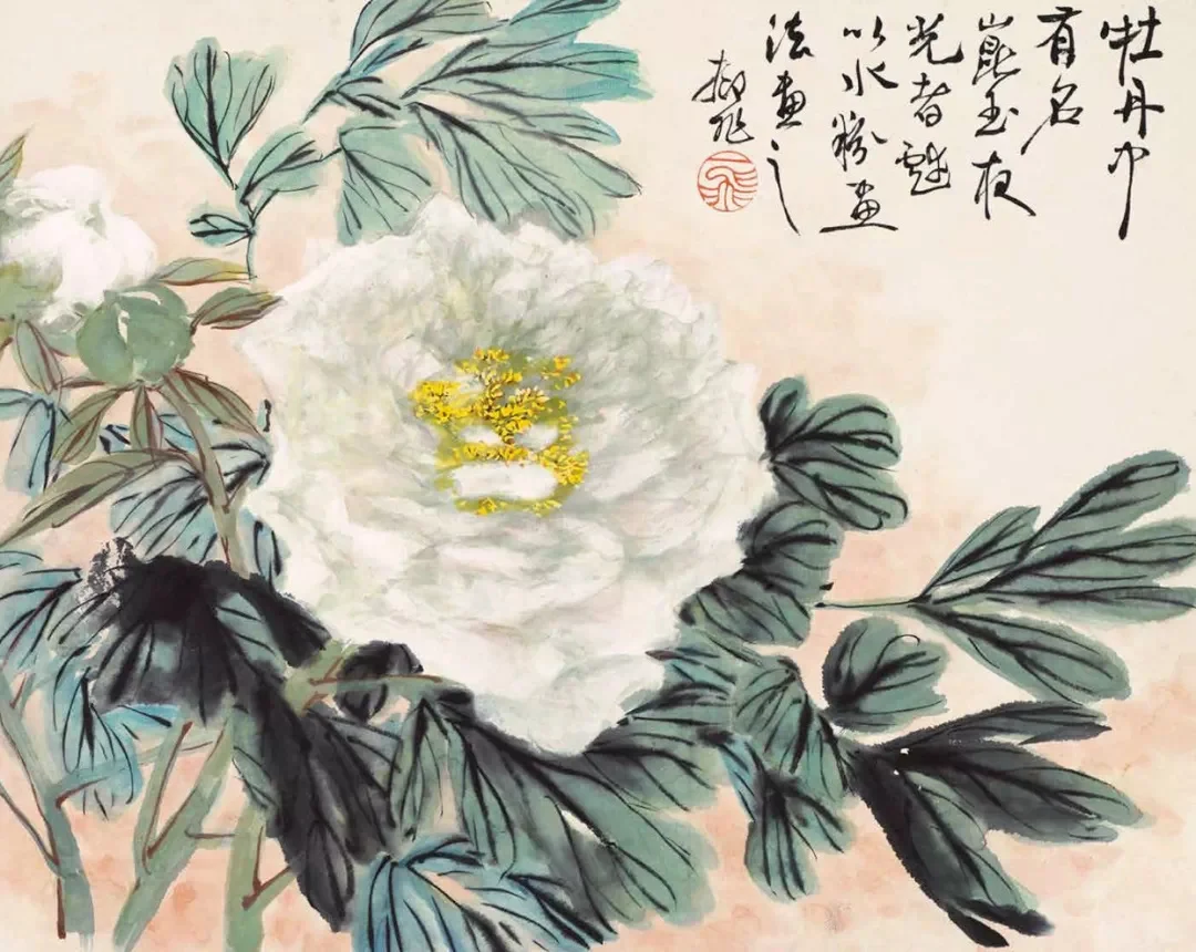 【陆抑非 花鸟动物画牡丹欣赏】