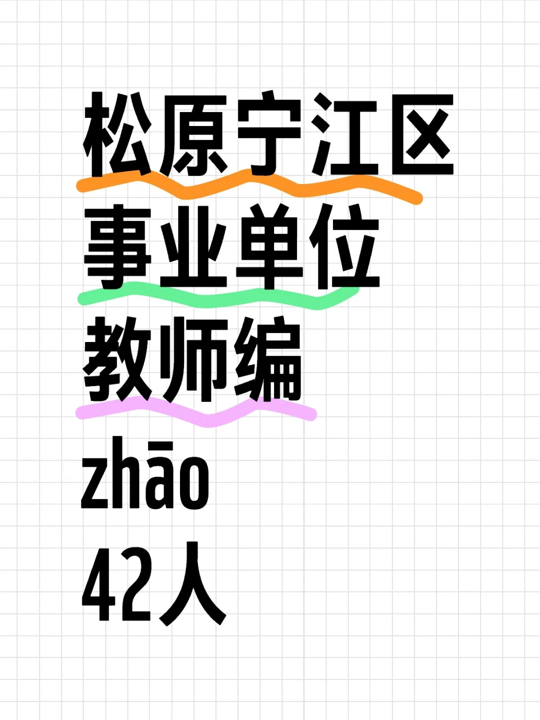 松原市宁江区事业单位教师编zhao42人