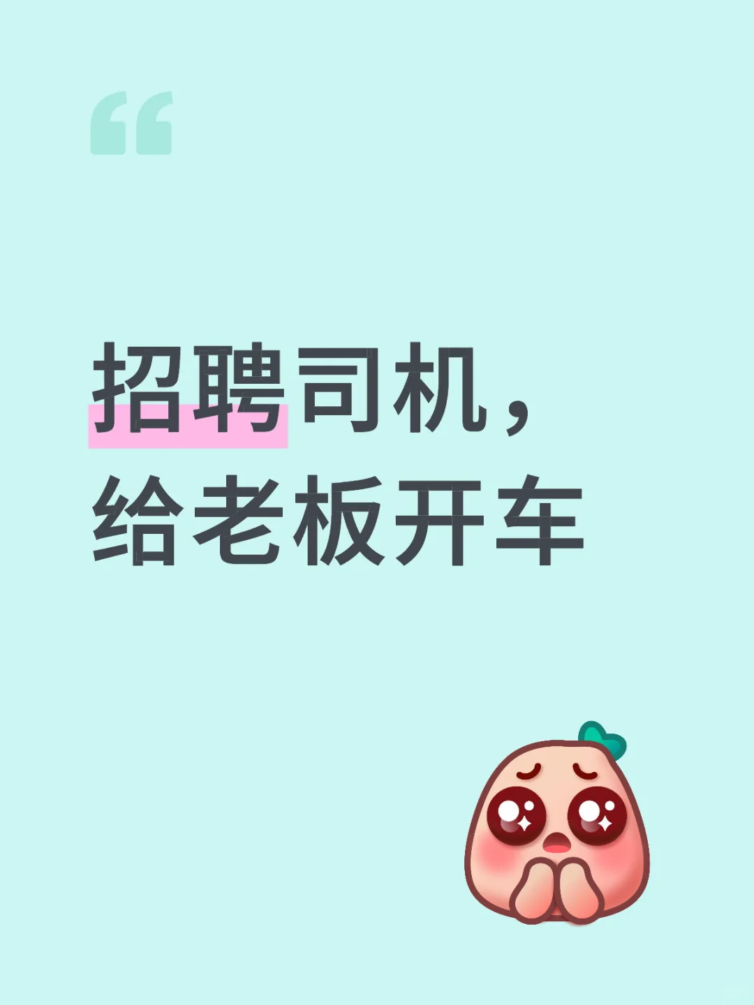 招聘司机,给老板开车,地址市中区玉函路