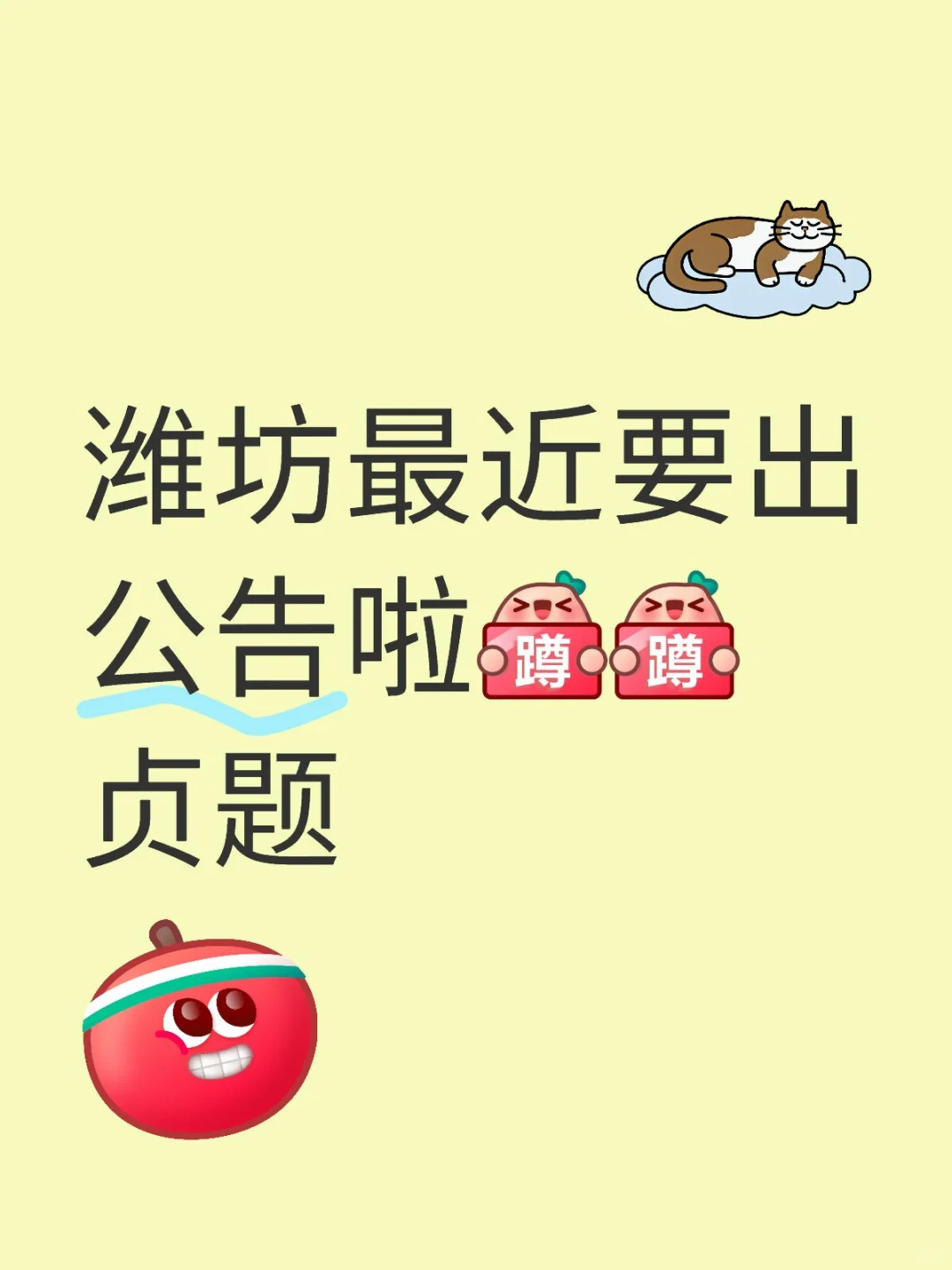 终于等到潍坊出公告啦