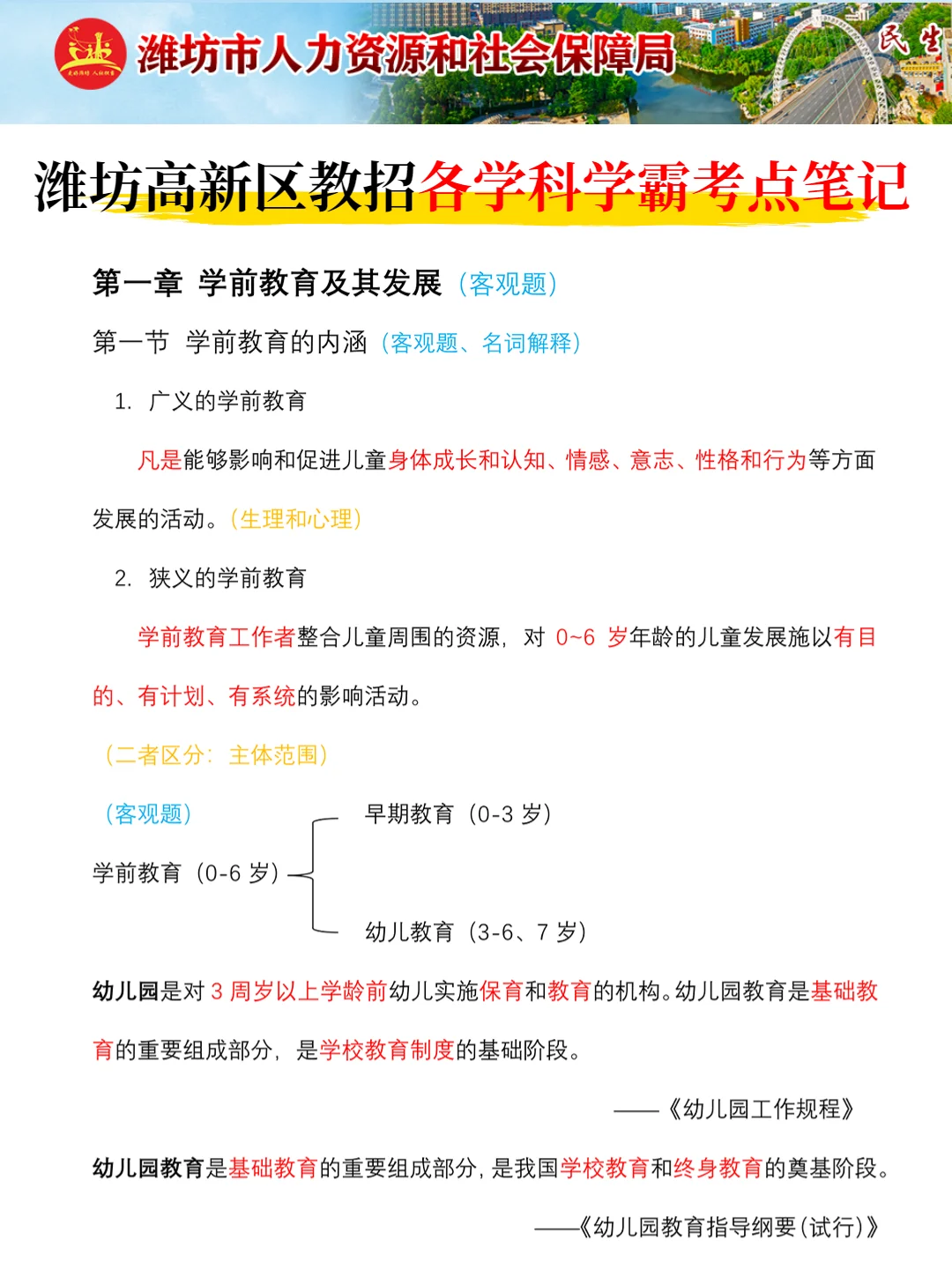 潍坊高新区教师招聘考试，踵点无非就这几页