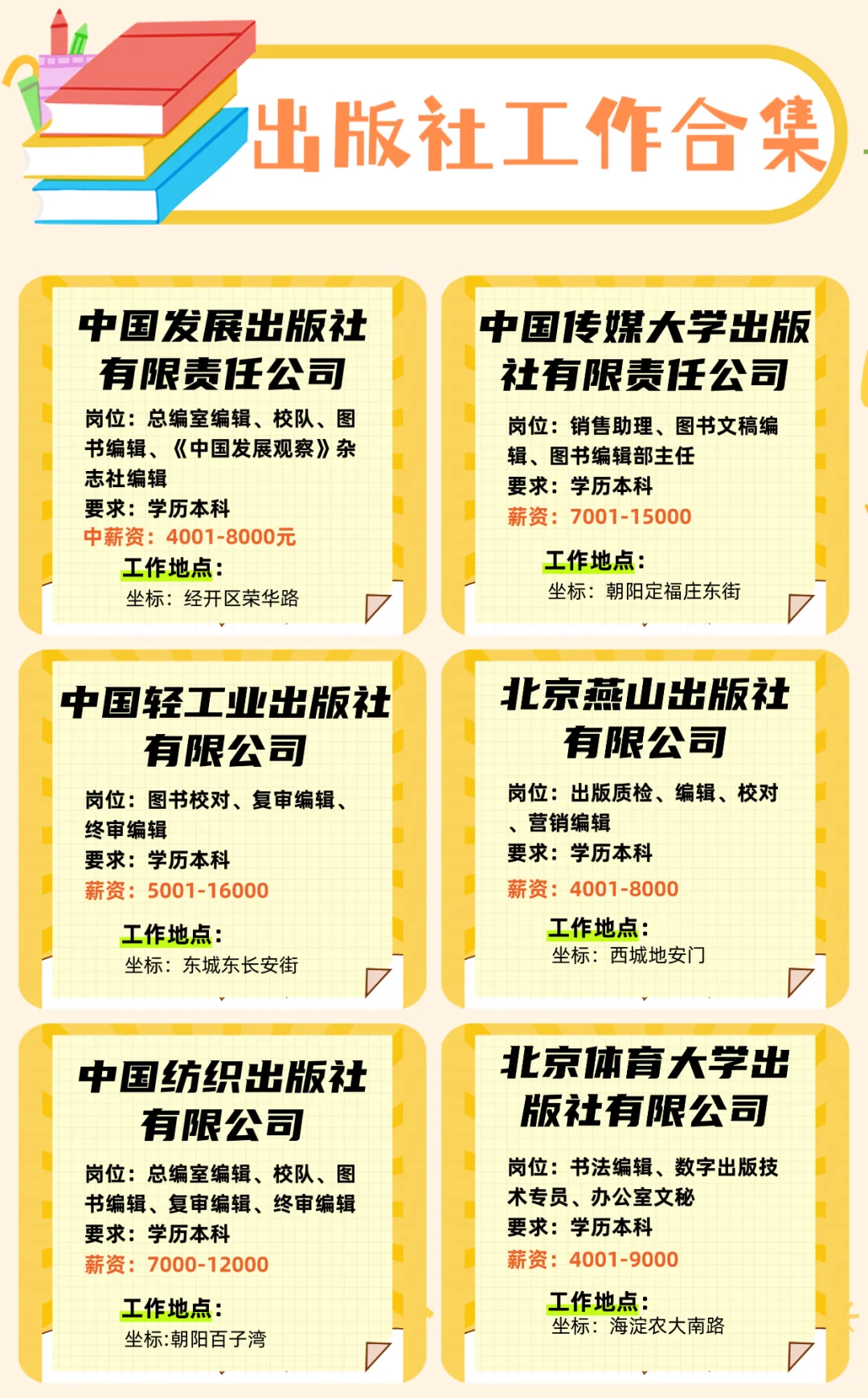 【聘】出版社工作招聘合集 | 直签