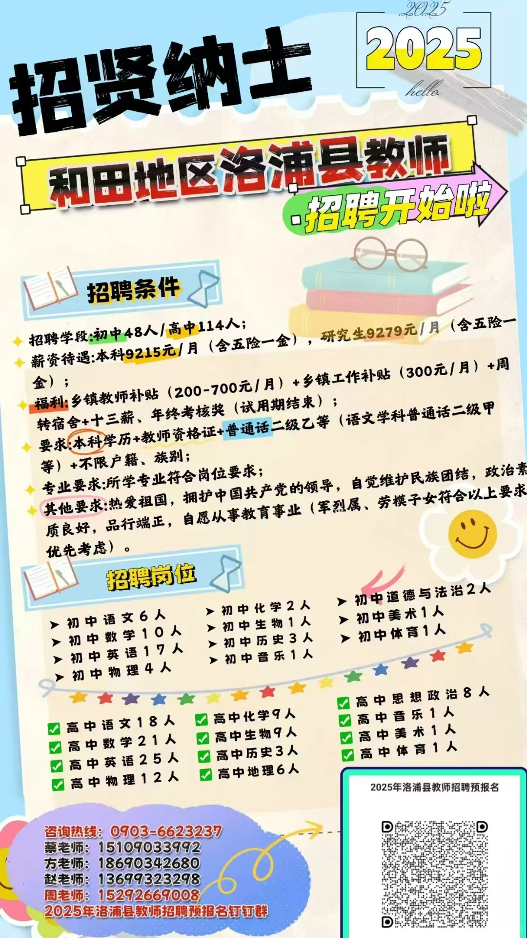 和田洛浦县教师招聘