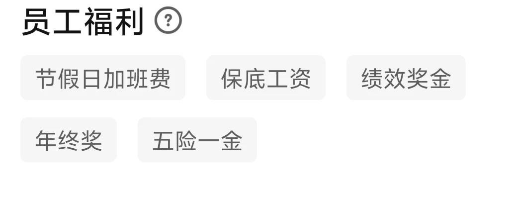 招聘软件上的员工福利