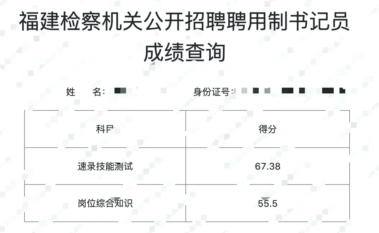 检察院省聘书记员考成这样还有戏嘛？