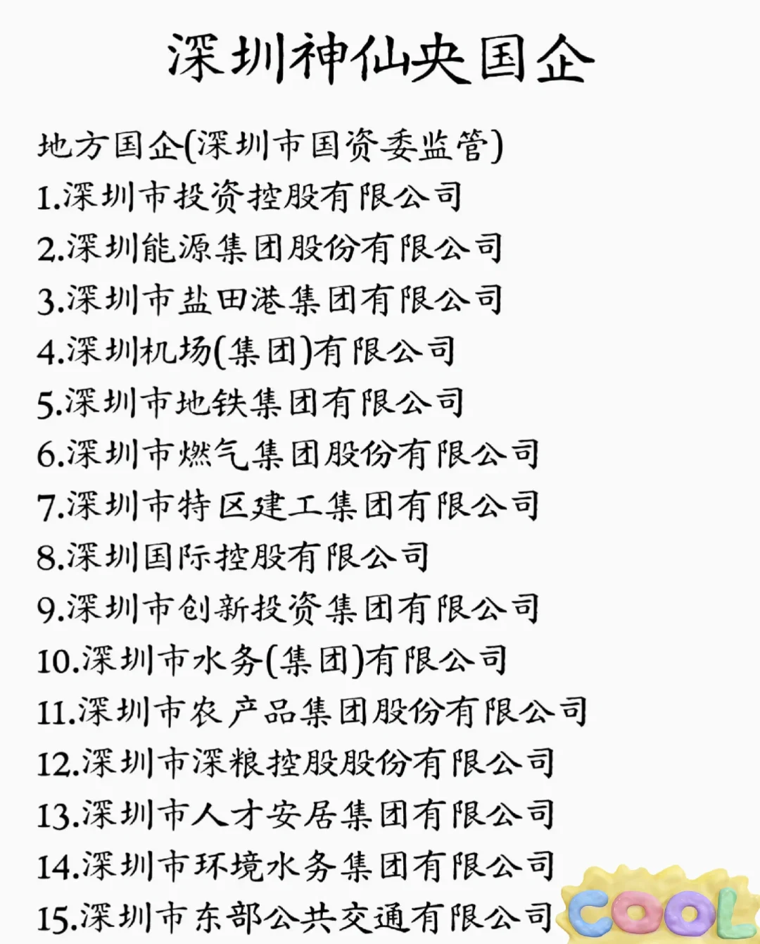 深圳央国企招聘！！！