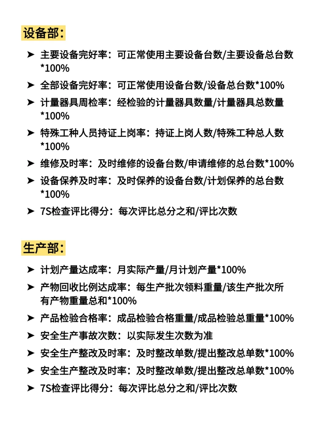 终于有人把各部门质量指标说清楚了❗