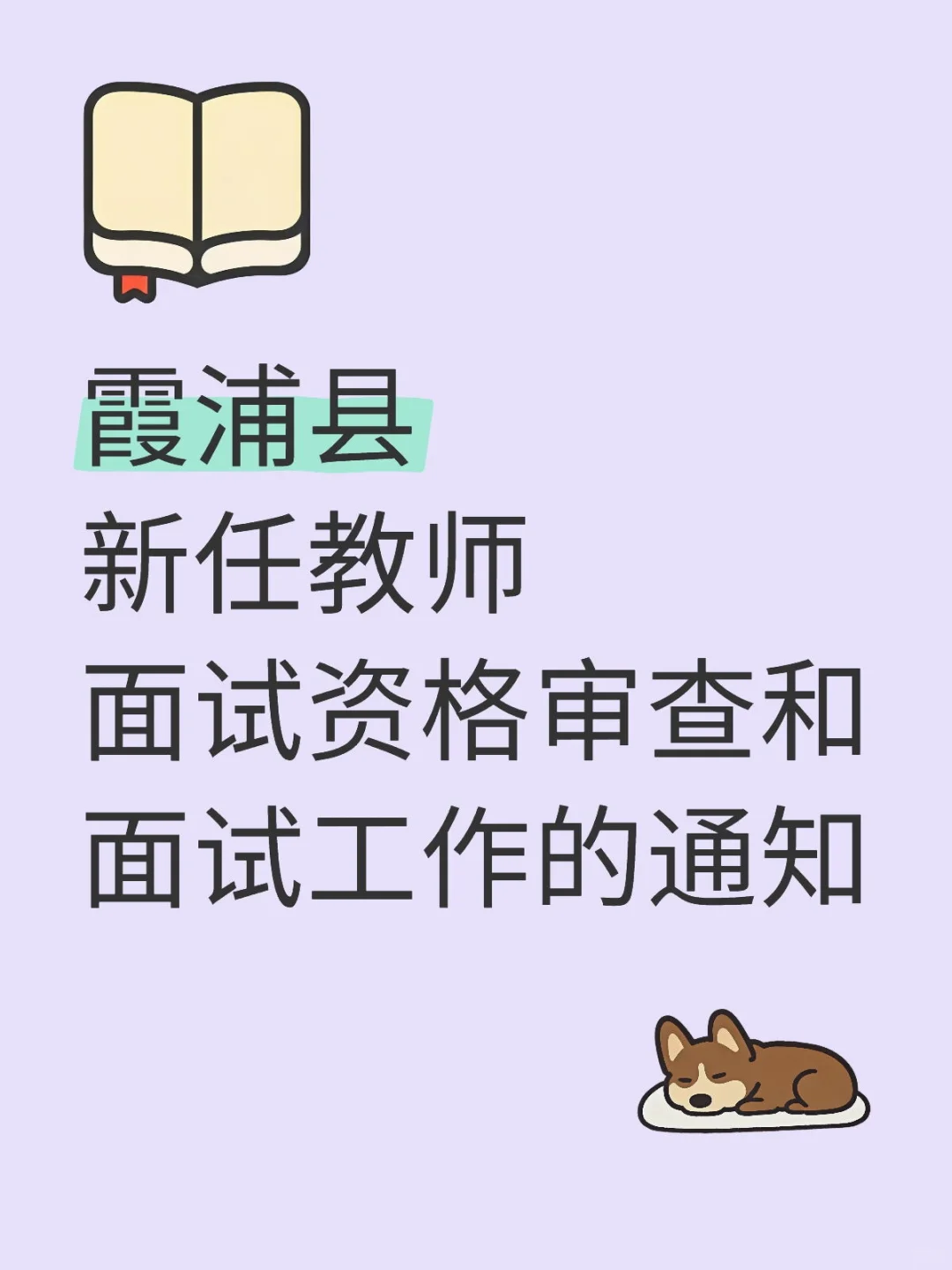 霞浦教招面试资格审查面试工作的通知