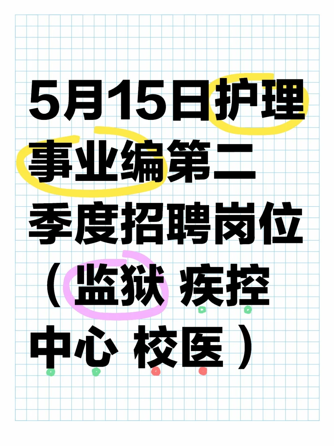 5月15 日护理事业编出新公告了（监狱，校