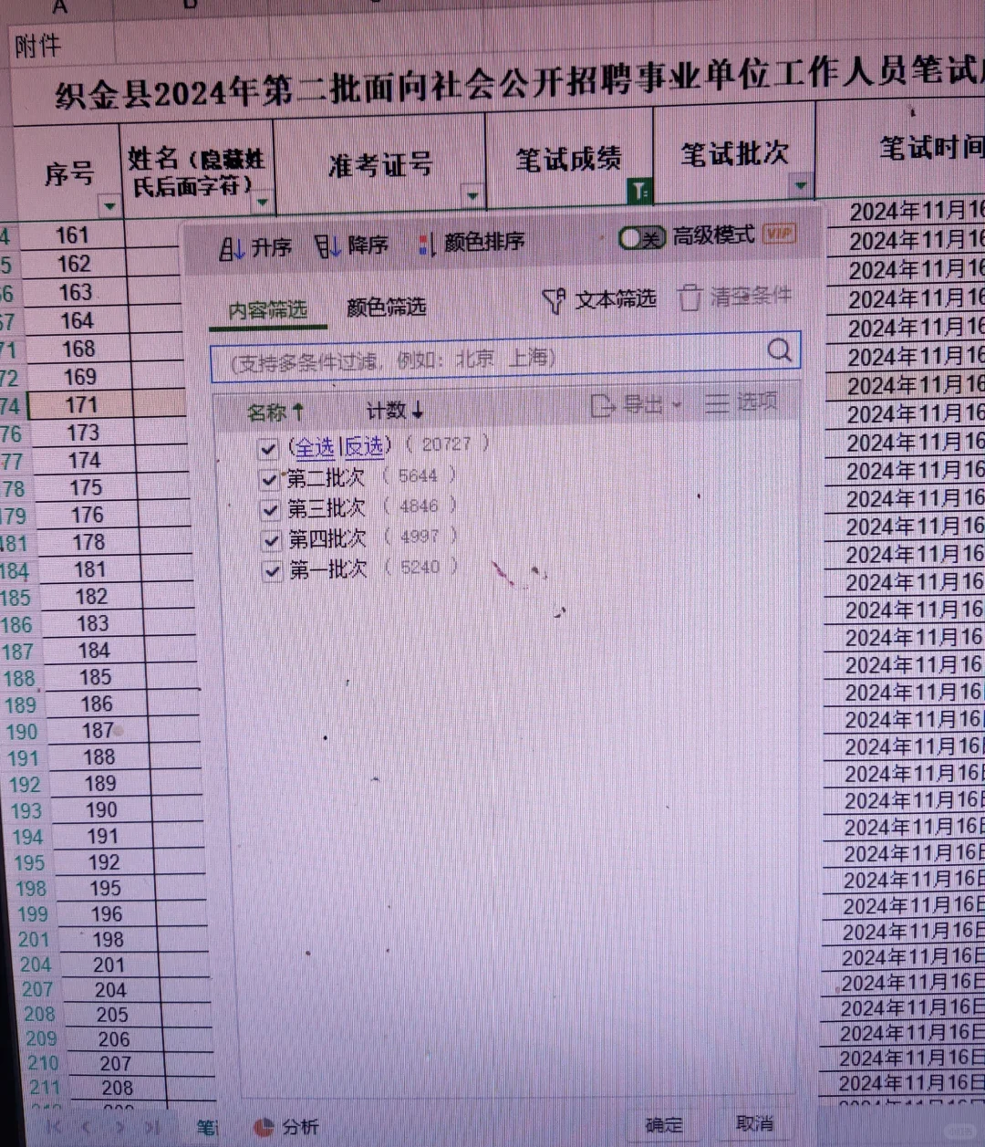 织金县2024事业单位分数出了