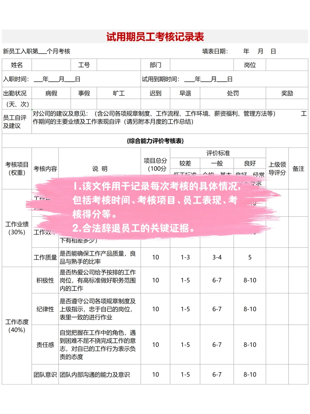 试用期如何合法辞退员工？