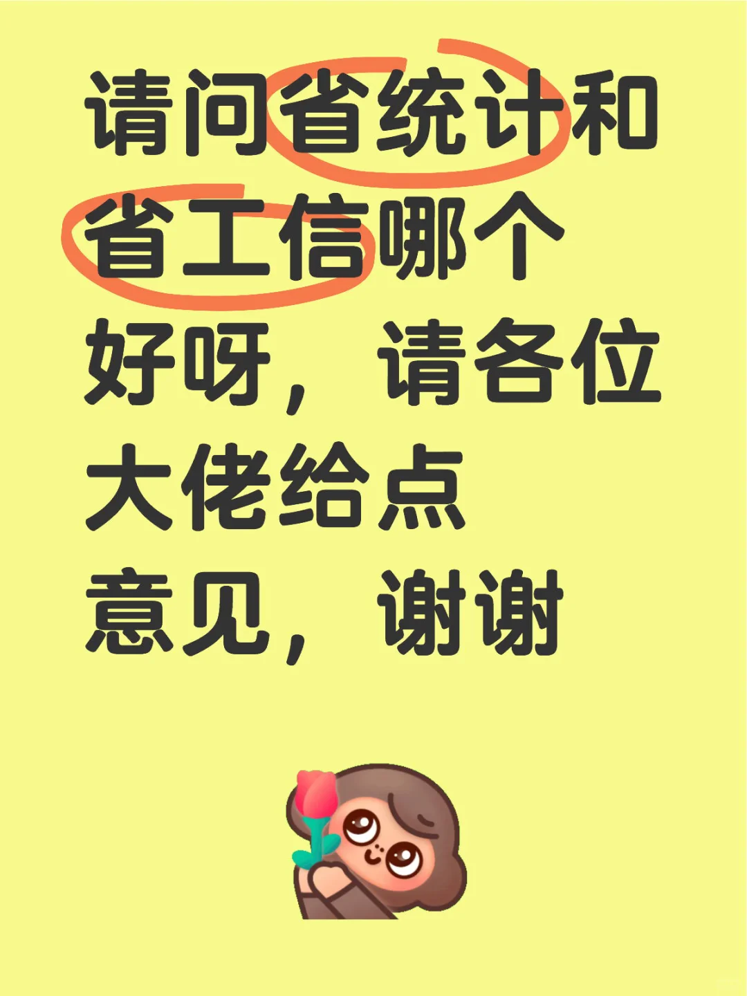 请问省统计和省工信哪个好呀