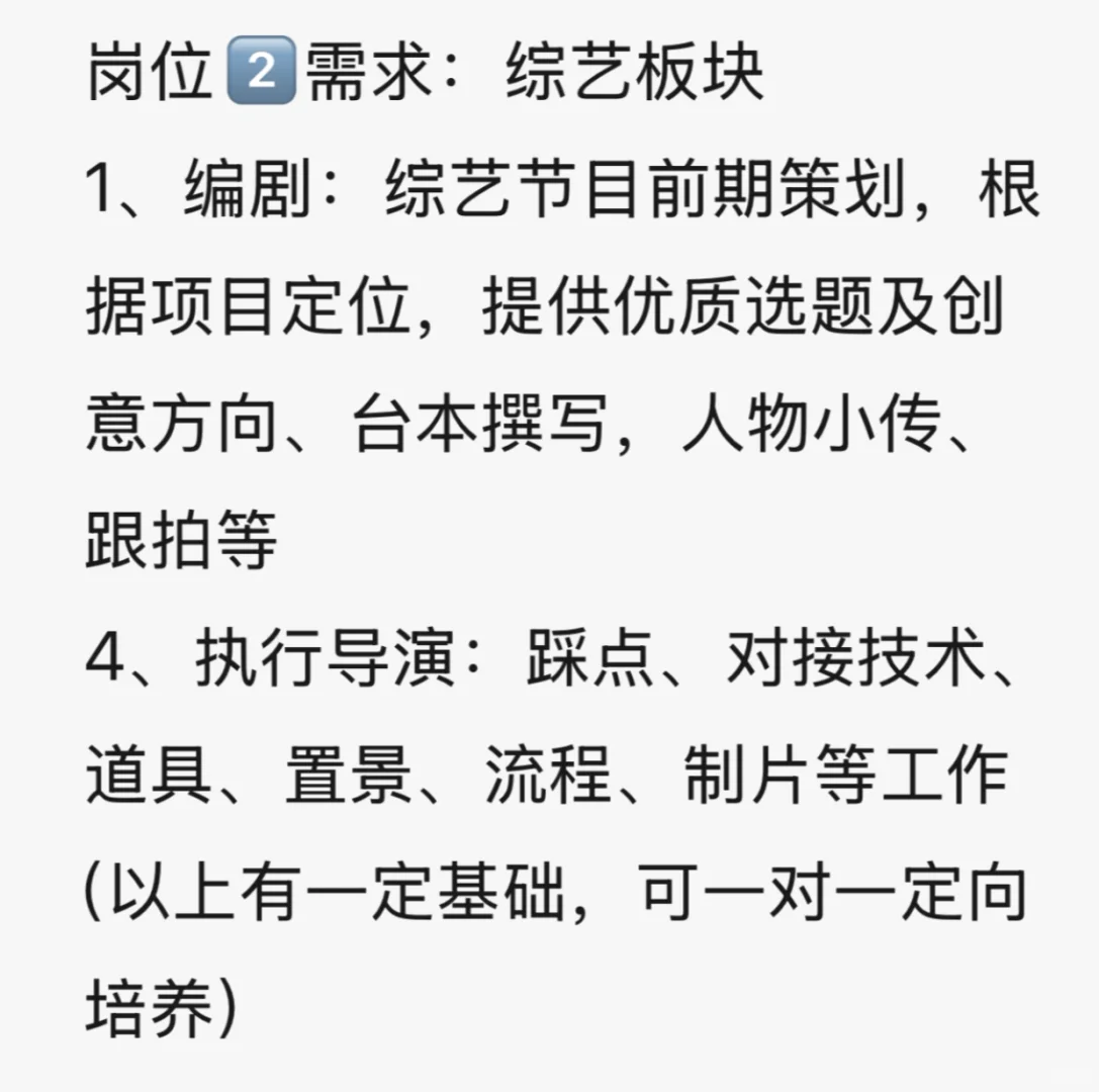 公司项目聘 正职 编导 导演 策划