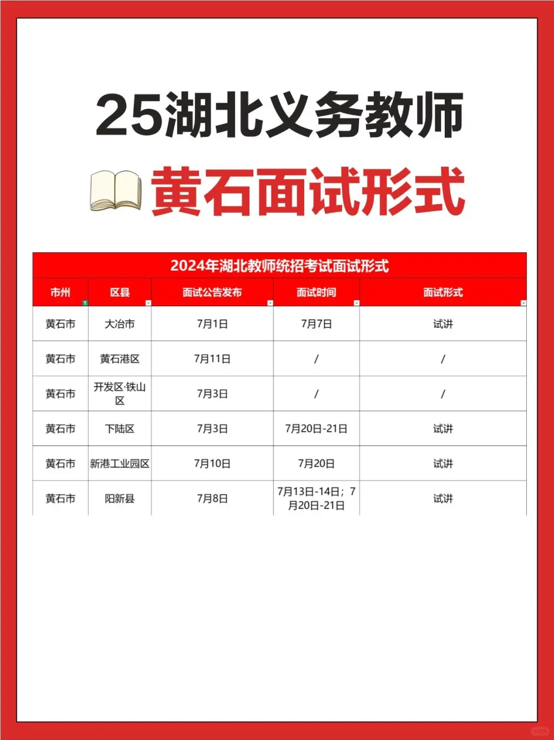 2025年湖北教师统招面试形式
