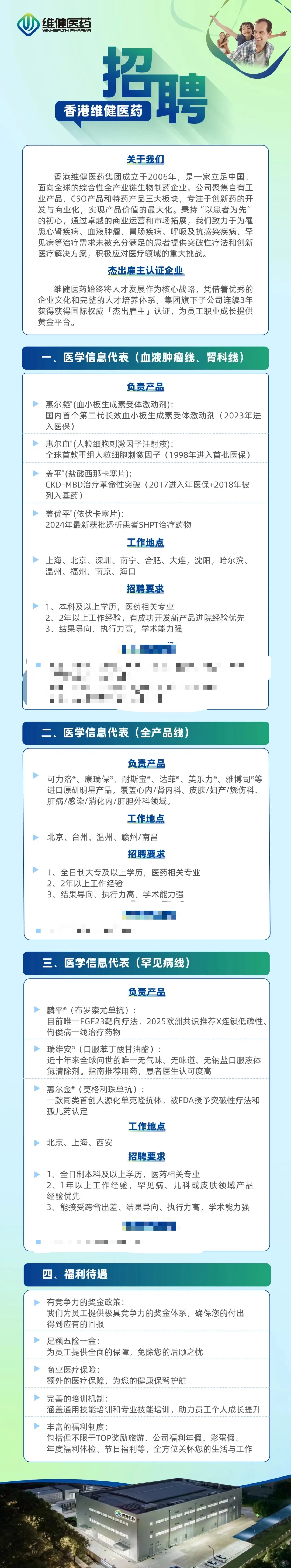 维健医药招聘 | 四月热招（可内推）