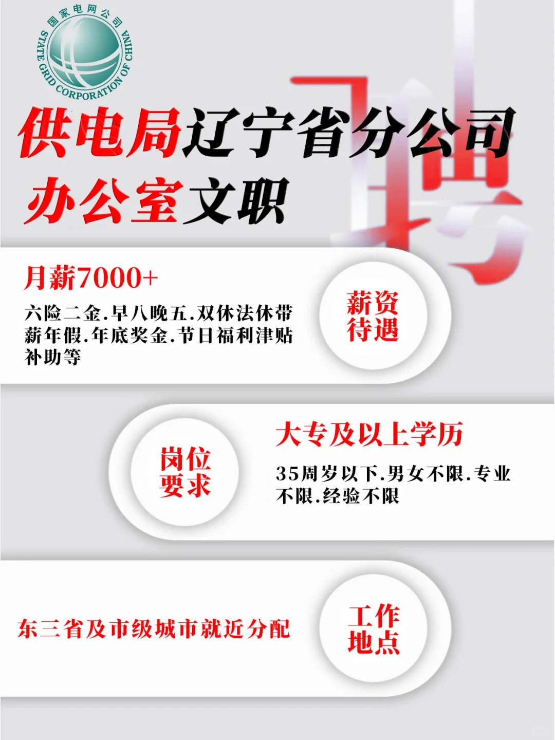 辽宁省供电局急招397人🎉正式不辞退✔