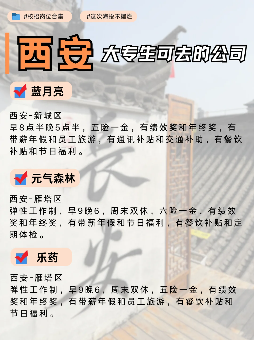 西安神仙公司✨学历友好 氛围好 应届大胆冲