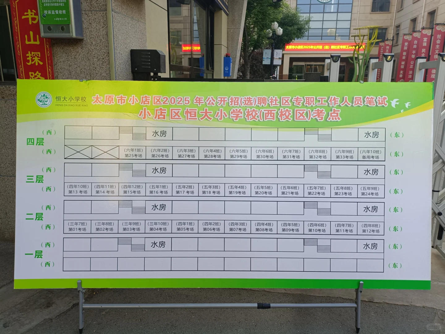 小店区招（选）聘社区工作者考场分布图