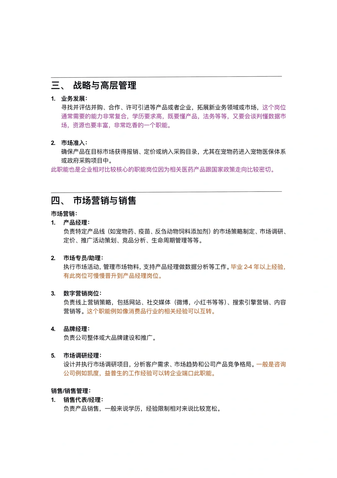 【动物保健公司岗位盘点】求职科普篇