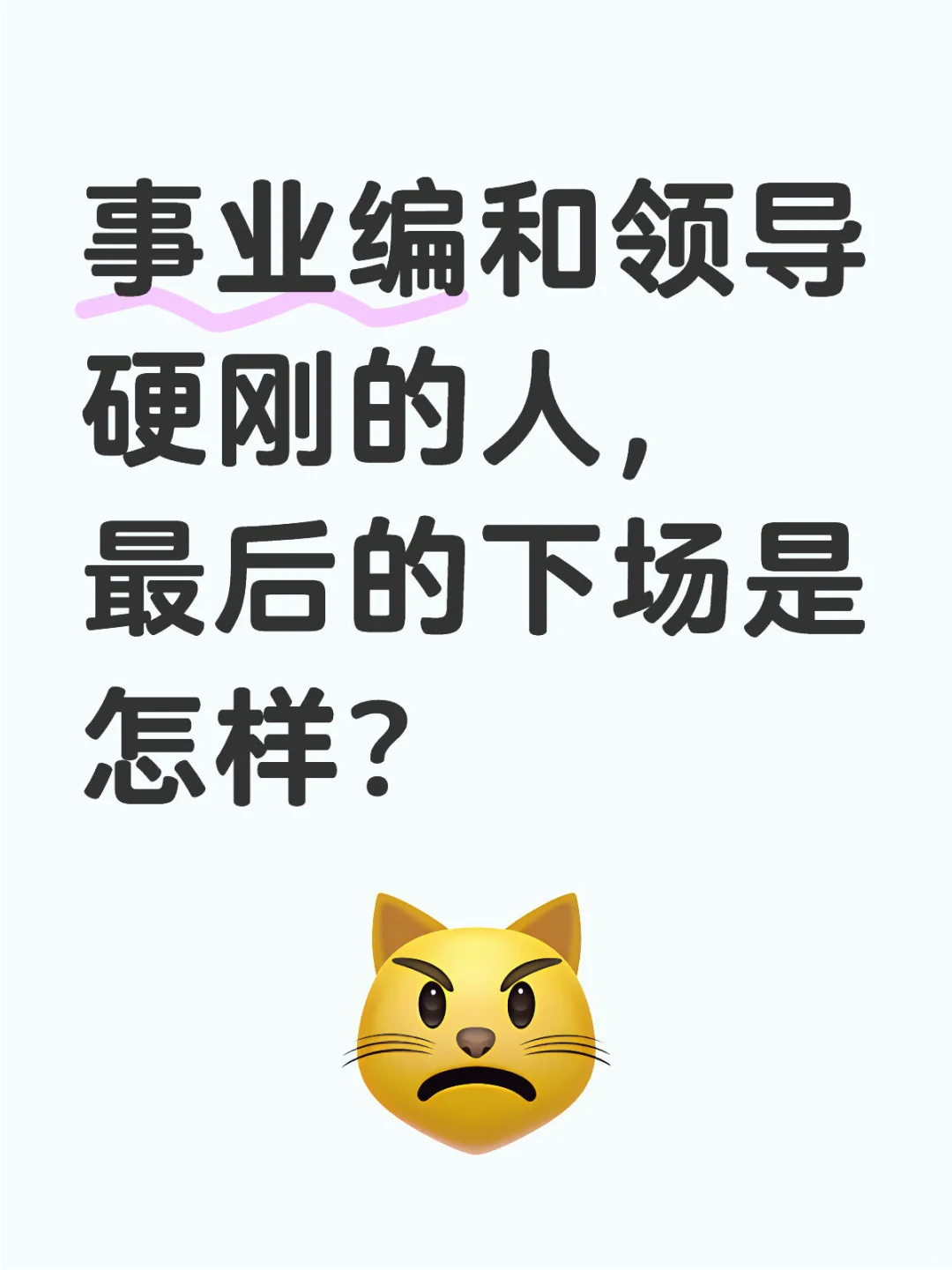 事业编和领导硬刚的人，
