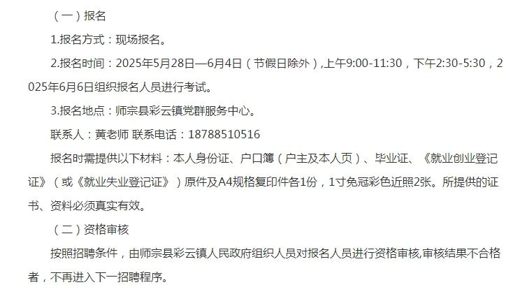 2025曲靖师宗县彩云镇人民政府公开招聘