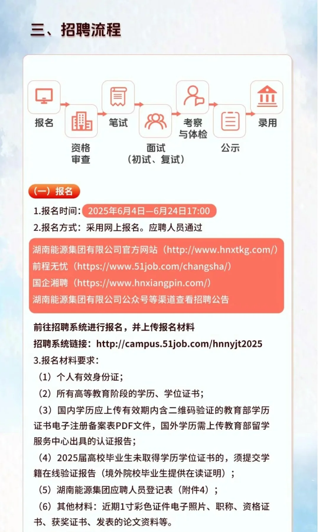 湖南能源集团2025上半年招聘