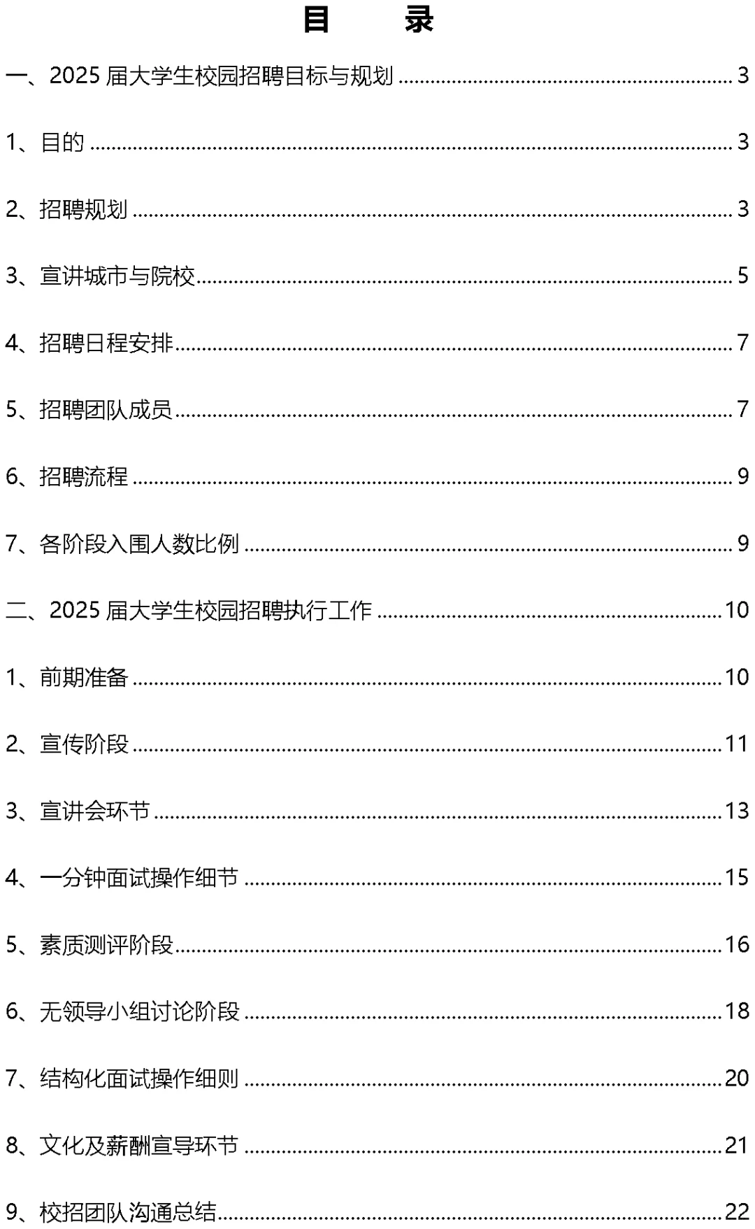 某公司大学生校园招聘执行手册（Word模板）