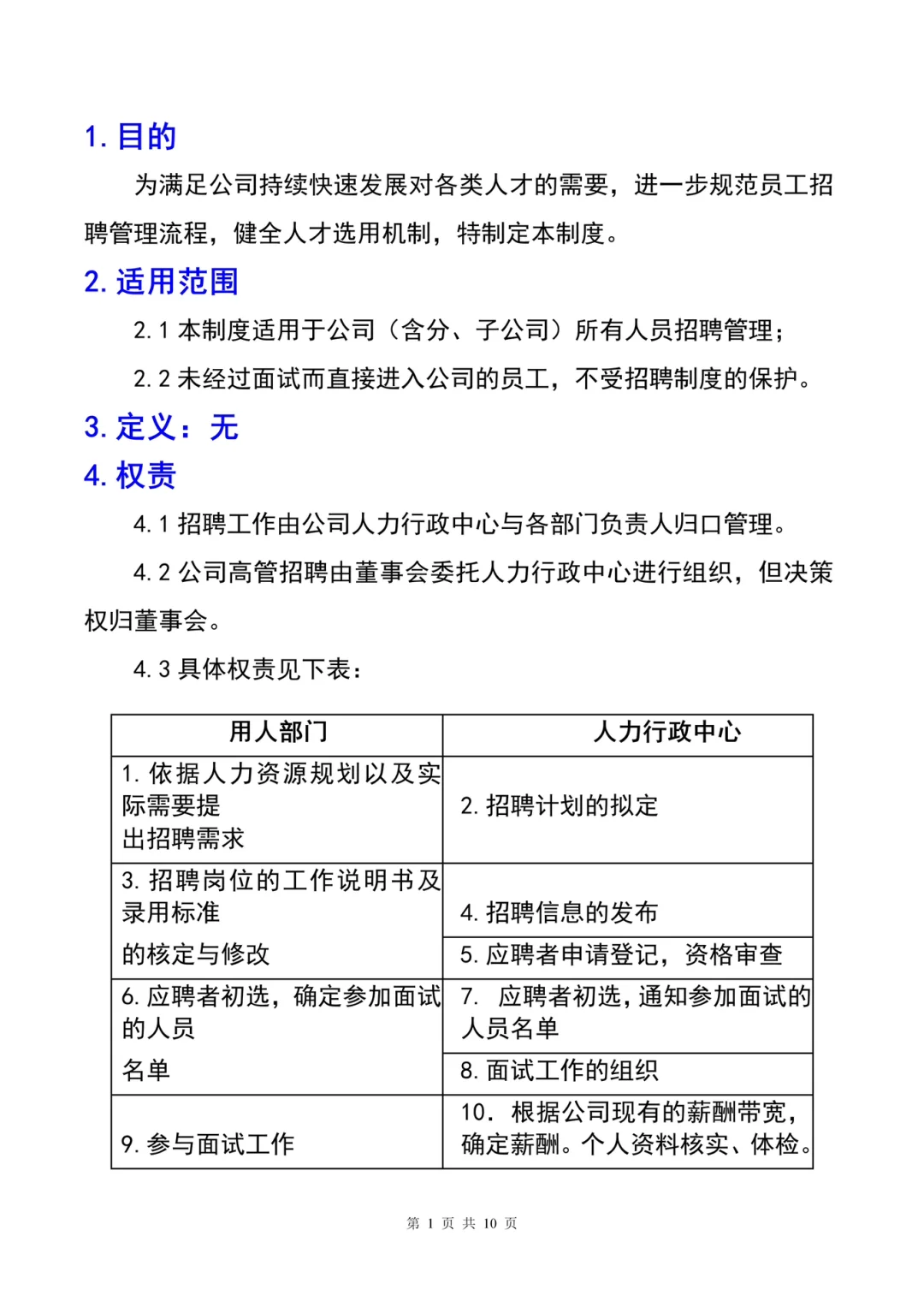 HR干货分享😃员工招聘管理制度