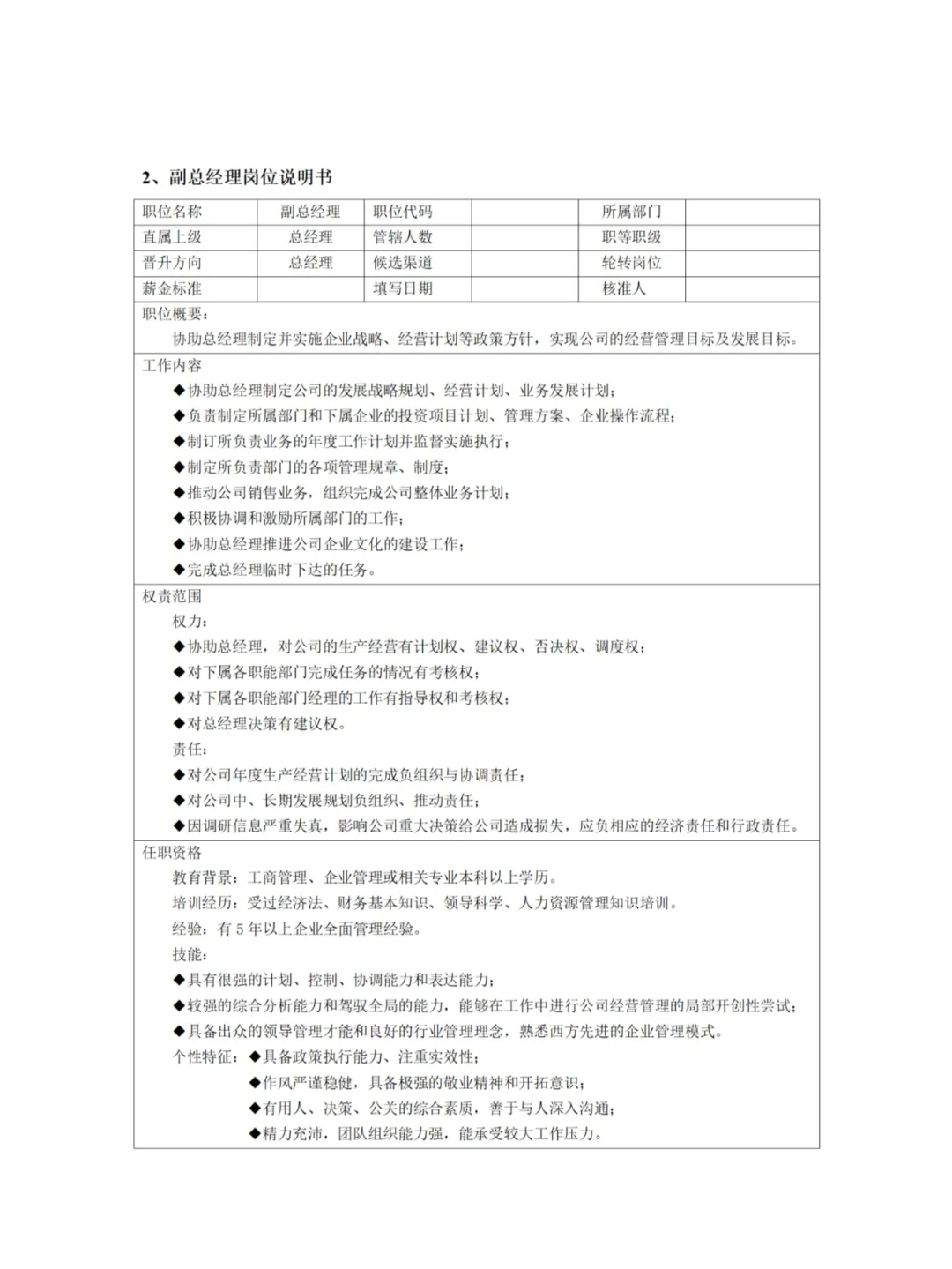 各大岗位岗位职责有哪些