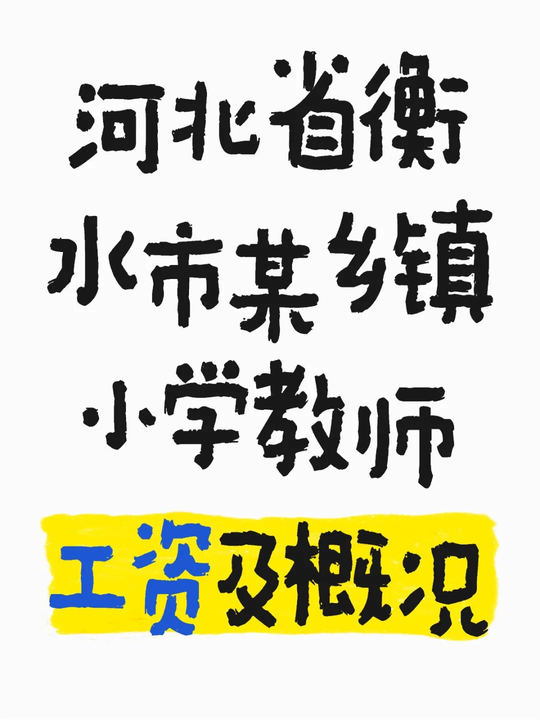 河北省衡水市某乡镇小学教师工资及概况